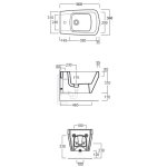 Simas BadenBaden Bidet wiszący z otworem na baterię 56x36x31 cm biały BB19