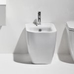 Simas Henges Bidet ścienny jednootworowy 55x38x42 cm biały HE04