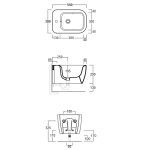   Simas Henges Bidet wiszący jednootworowy 55x38x29 cm sabbia matt HE19.58