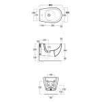   Simas Vignoni Bidet wiszący z otworem na baterię 56x36,5x34 cm antracite matt VI19.56