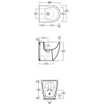 Simas Vignoni Bidet XS stojący z otworem na baterię 37x48x42 cm biały VI27