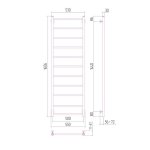 Sunerzha Modus ECO Grzejnik łazienkowy ścienny 160,6x53 cm Stal polerowana 50683