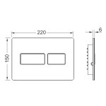 TECE Solid Przycisk spłukujący do WC podwójny 22x15 biały mat 9240433