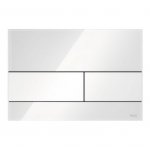 TECE Square Przycisk spłukujący do WC szkło białe/przyciski białe 9240800