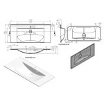  Vayer Ara Umywalka wpuszczana w blat z otworem na baterię 110,6x50 cm biała 110.050.011.3-1.0.1.X.X