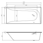  Vayer Boomerang Wanna prostokątna asymetryczna prawa ze stelażem i syfonem 190x90 cm biała 190.090.045.1-1.X.0.0.1