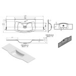  Vayer Corvus Umywalka wpuszczana w blat z otworem na baterię 140,4x49 cm biała 140.049.011.3-1.0.1.X.X