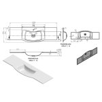  Vayer Corvus Umywalka wpuszczana w blat z otworem na baterię 160,4x49 cm biała 160.049.011.3-1.0.1.X.X