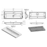  Vayer Cygnus Umywalka wpuszczana w blat z otworem na baterię 100x40 cm biała 100.040.010.3-1.0.1.X.X