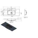  Vayer Leo Umywalka wpuszczana w blat z otworem na baterię 121x50,5 cm biały mat 121.050.012.3-1.0.1.X.0