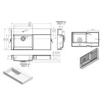  Vayer Libra Umywalka wpuszczana w blat lewa z otworem na baterię 100,5x53,5 cm biała 100.053.015.3-1.X.1.X.0