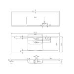  Vayer Norma Umywalka wpuszczana w blat z otworem na baterię 161,2x50 cm biała 161.050.011.3-1.0.1.X.X