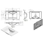  Vayer Pictor Umywalka wpuszczana w blat z otworem na baterię 80,3x48,1 cm biała 080.048.012.3-1.0.1.X.X