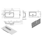  Vayer Tucana Umywalka wpuszczana w blat lewa z otworem na baterię 105,5x50,5 cm biała 105.050.012.3-1.0.1.X.X