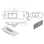  Vayer Tucana Umywalka wpuszczana w blat lewa z otworem na baterię 120,5x50,5 cm biała 120.050.012.3-1.0.1.X.X