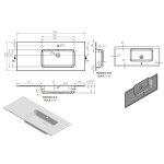  Vayer Tucana Umywalka wpuszczana w blat prawa z otworem na baterię 120,5x50,5 cm biała 120.050.012.3-1.0.1.X.X