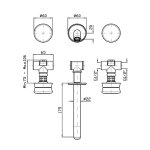 Zucchetti Sablier Bateria umywalkowa podtynkowa element zewnętrzny brushed stainless steel ZSL5782.X